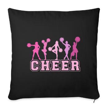Cheer Squad Cheerleader Sport Girls - Sofa pillowcase 17,3'' x 17,3'' (45 x 45 cm) - black - Front