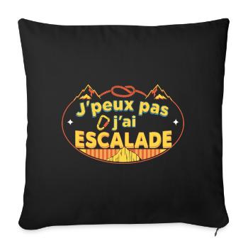 J'peux pas j'ai Escalade - Housse de coussin décorative 45 x 45 cm - noir - Devant