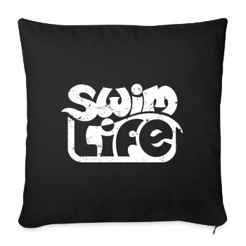 La vie de nageur - Housse de coussin décorative 45 x 45 cm - noir - Devant