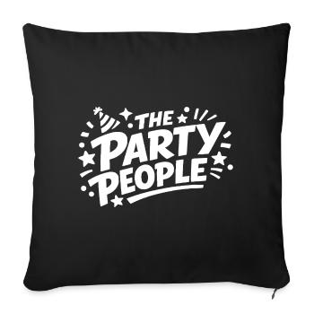 Partypeople Lettering Motif - Sofa pillowcase 17,3'' x 17,3'' (45 x 45 cm) - black - Front