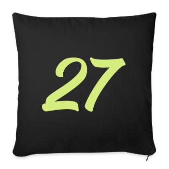 27- - Housse de coussin décorative 45 x 45 cm - noir - Devant