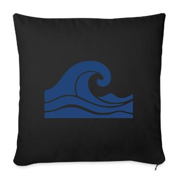 Wave Minimal Sea Beach Holiday Gift - Sofa pillowcase 17,3'' x 17,3'' (45 x 45 cm) - black - Front