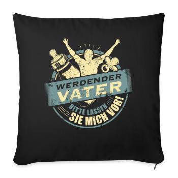 Family Design werdender Vater Farbset 3 - Sofakissenbezug 45 x 45 cm - Schwarz - Vorne