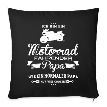Motorrad Papa Biker Papa Geschenk - Sofakissenbezug 45 x 45 cm - Schwarz - Vorne