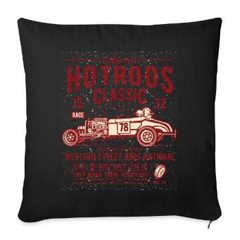 Hot Rods Race Classic 2 - Sofakissenbezug 45 x 45 cm - Schwarz - Vorne