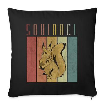 écureuil - Housse de coussin décorative 45 x 45 cm - noir - Devant
