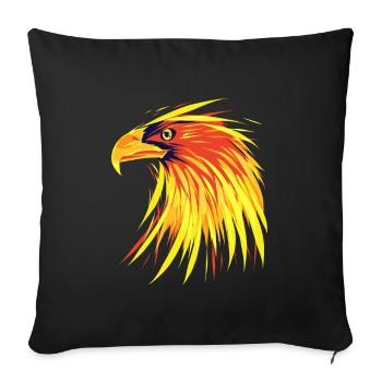 Eagle Of Fire - Burning Eagle - Sofa pillowcase 17,3'' x 17,3'' (45 x 45 cm) - black - Front