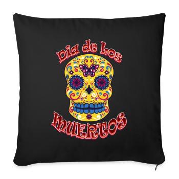 Dia de los Muertos - Crâne en sucre - Housse de coussin décorative 45 x 45 cm - noir - Devant