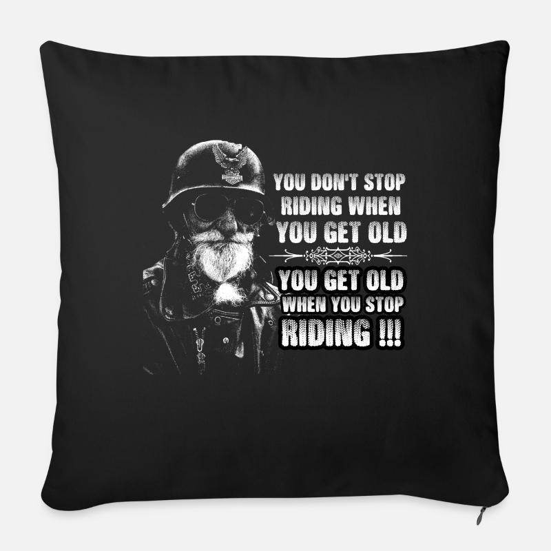 Motorrad Mann Geschenkidee - Sofakissenbezug 45 x 45 cm - Schwarz