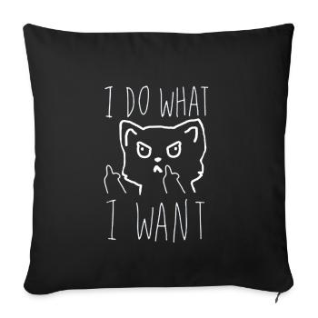 funny Cat and middle Gift idea - Housse de coussin décorative 45 x 45 cm - noir - Devant