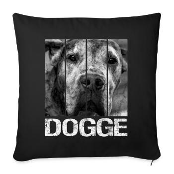 Dogue dogue Allemand Dogue Allemand Dogue Allemand - Housse de coussin décorative 45 x 45 cm - noir - Devant