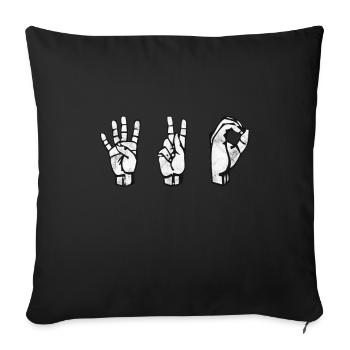 Cannabis Marijuana Weed 420 kiffen Sign Language - Sofa pillowcase 17,3'' x 17,3'' (45 x 45 cm) - black - Front