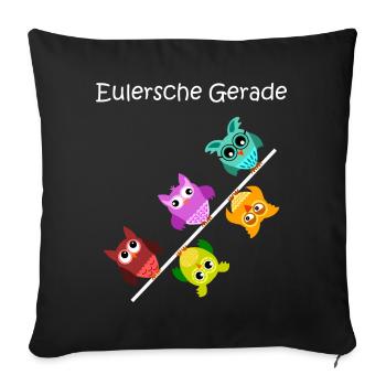 Eulersche just, hiboux, cadeau pour mathématiciens - Housse de coussin décorative 45 x 45 cm - noir - Devant