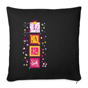 Nom de Lara - Housse de coussin décorative 45 x 45 cm - noir - Devant