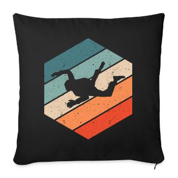 Parachute Springer Skydive Retro Vintage Gift - Sofa pillowcase 17,3'' x 17,3'' (45 x 45 cm) - black - Front