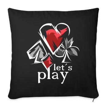 Lets Play Gaming Games Games Cards Cards - Sofa pillowcase 17,3'' x 17,3'' (45 x 45 cm) - black - Front