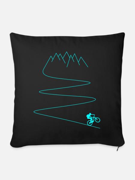 Vélo Cycliste Vélo De Montagne Vélo De Montagne VTT - Housse de coussin décorative 45 x 45 cm - noir