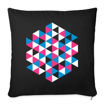 Triangle Design 03 - Housse de coussin décorative 45 x 45 cm - noir - Devant