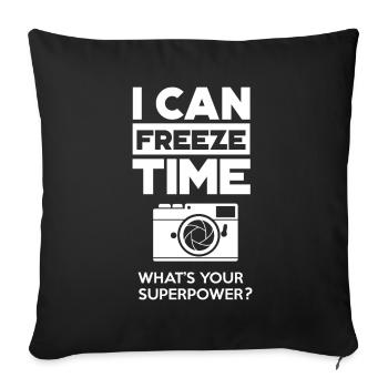 JE PEUX GELER LE TEMPS - PHOTOGRAPHE PHOTOGRAPHY - GIFT - Housse de coussin décorative 45 x 45 cm - noir - Devant