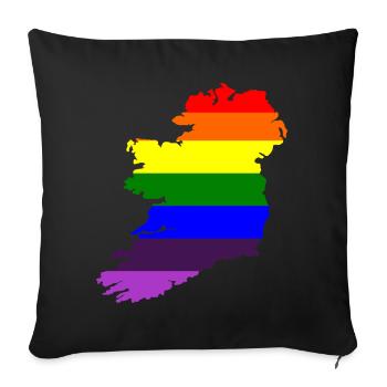 Gay Pride Ireland Irish Rainbow Flag - Sofa pillowcase 17,3'' x 17,3'' (45 x 45 cm) - black - Front