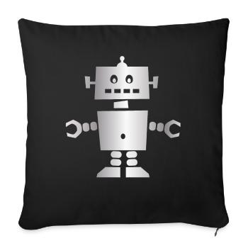 Roboter - Sofakissenbezug 45 x 45 cm - Schwarz - Vorne