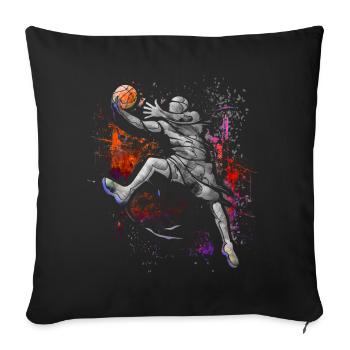 Basketballer - Basketball - BBall - Basket Jordan - Sofakissenbezug 45 x 45 cm - Schwarz - Vorne