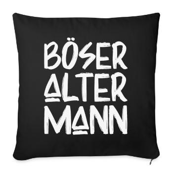 Böser Alter Mann - Sofakissenbezug 45 x 45 cm - Schwarz - Vorne