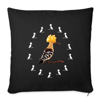 Oeuf de figure d'ombre d'oiseau huppe - Housse de coussin décorative 45 x 45 cm - noir - Devant
