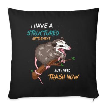 Opposum Dirty Animal graphique - Housse de coussin décorative 45 x 45 cm - noir - Devant