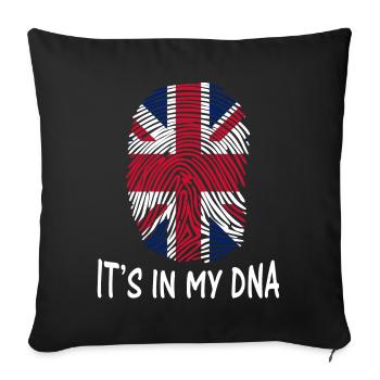 flag of the United Kingdom it's in my DNA - Sofa pillowcase 17,3'' x 17,3'' (45 x 45 cm) - black - Front
