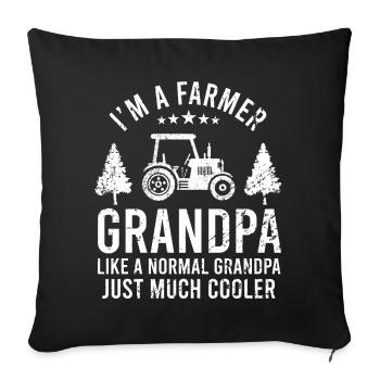 paysan grand-père grand-père farmer cadeau - Housse de coussin décorative 45 x 45 cm - noir - Devant