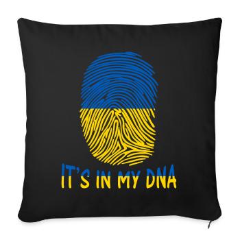 flag of Ukraine it's in my DNA gift idea - Sofa pillowcase 17,3'' x 17,3'' (45 x 45 cm) - black - Front