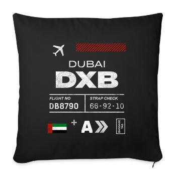 Dubai airport tag - Sofa pillowcase 17,3'' x 17,3'' (45 x 45 cm) - black - Front