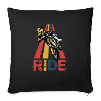 Ride motorcross - Sofa pillowcase 17,3'' x 17,3'' (45 x 45 cm) - black - Front