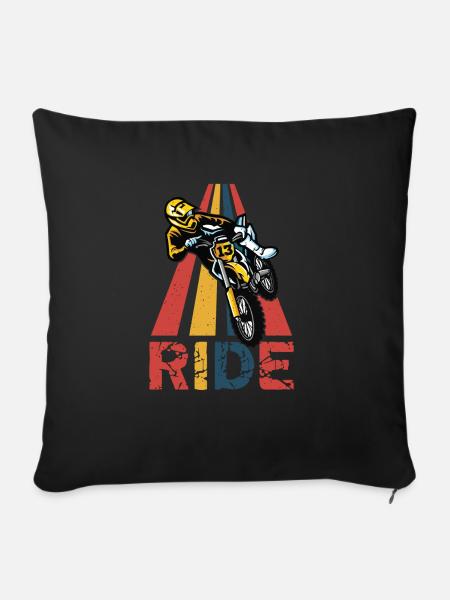 Ride Motorcross - Sofakissenbezug 45 x 45 cm - Schwarz