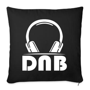 dnb drum n bass symbol music headphones logo dnb - Sofa pillowcase 17,3'' x 17,3'' (45 x 45 cm) - black - Front