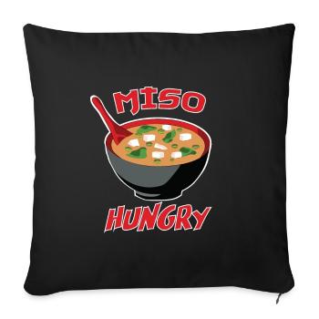 Miso Hungry - Funny Japanese Food Puns - Sofa pillowcase 17,3'' x 17,3'' (45 x 45 cm) - black - Front