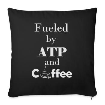 Alimenté par l’ATP et le café - Housse de coussin décorative 45 x 45 cm - noir - Devant