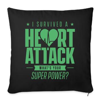 I survived a heart attack - Sofa pillowcase 17,3'' x 17,3'' (45 x 45 cm) - black - Front
