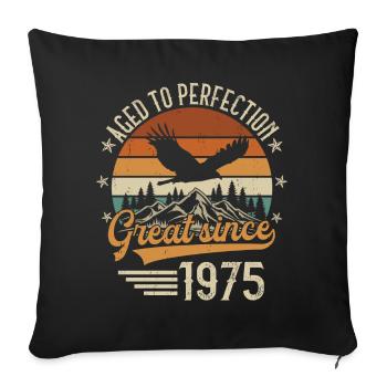 1975 Vintage Vintage Birthday Gift - Sofa pillowcase 17,3'' x 17,3'' (45 x 45 cm) - black - Front