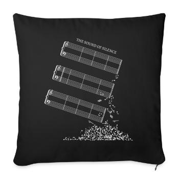 Partition Sound Of Silence sans partition - Housse de coussin décorative 45 x 45 cm - noir - Devant