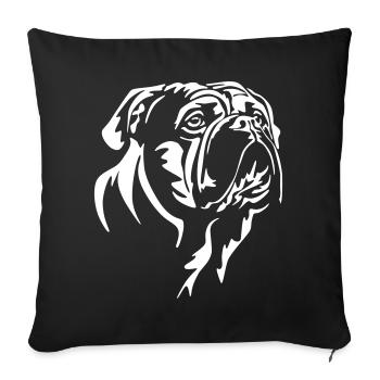 Continental Bulldog Head "Black Edition" - Sofa pillowcase 17,3'' x 17,3'' (45 x 45 cm) - black - Front