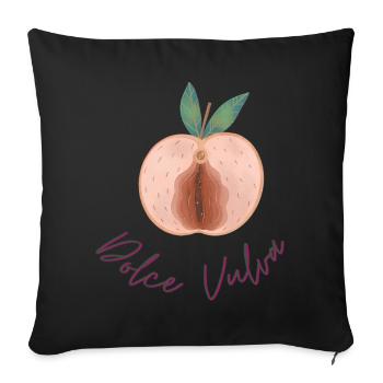 Le féminisme concerne tout le monde ! Vagin doux Dolce Vulvar - Housse de coussin décorative 45 x 45 cm - noir - Devant