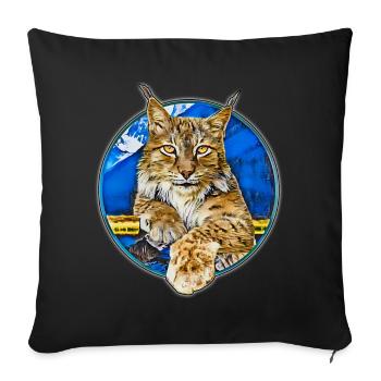 Lynx Wildcat Liberté - Housse de coussin décorative 45 x 45 cm - noir - Devant