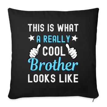 Frère - Housse de coussin décorative 45 x 45 cm - noir - Devant