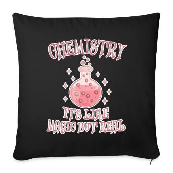 Chemistry - It's Like Magic But Real - Sofa pillowcase 17,3'' x 17,3'' (45 x 45 cm) - black - Front
