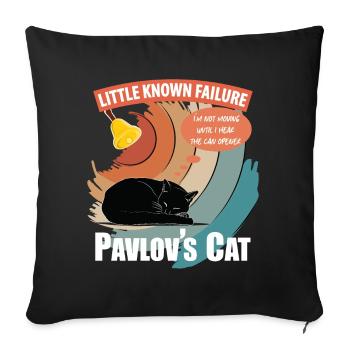 Pavlov's Cat Little Known Failure Funny Psychology - Sofa pillowcase 17,3'' x 17,3'' (45 x 45 cm) - black - Front