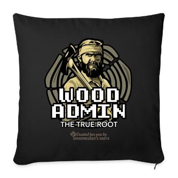 Wood Admin Lumberjack Dictons Design - Housse de coussin décorative 45 x 45 cm - noir - Devant
