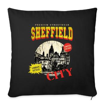 Sheffield England UK City Skyline Vintage Retro - Sofa pillowcase 17,3'' x 17,3'' (45 x 45 cm) - black - Front