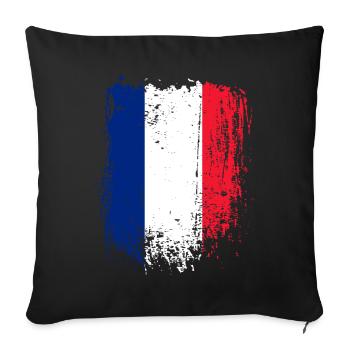 Brushstroke French Flag - Sofa pillowcase 17,3'' x 17,3'' (45 x 45 cm) - black - Front